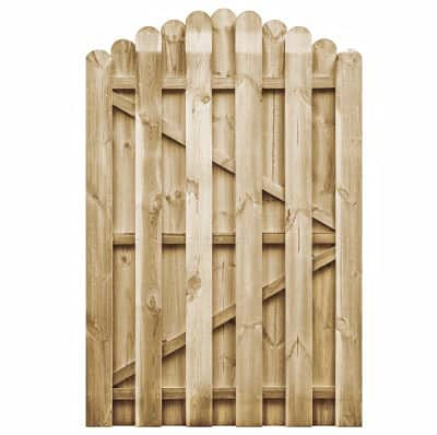 Wakects Cancello per Recinzione da Giardino in Legno di Pino ad Arco, Pannello di Recinzione da Giardino per Esterno, Steccato in Legno, 100 x 150 cm (L x A)