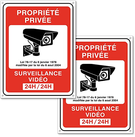 TK THERMALKING Vidéo surveillance panneau - Panneaux de sécurité Plaque Alarme pour propriété privée - Signalétique en plastique 20x15cm (2)