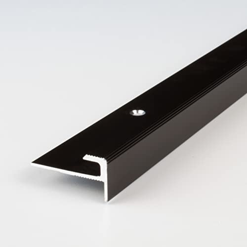 PROVISTON | Einfassprofil | Aluminium eloxiert | Bronze Dunkel | Breite 28 mm | Höhe 5 mm | Länge 2700 mm | Gebohrt | Abschlussprofil | Einschubprofil | Abschlussleiste | Bodenprofil | 1 Stück