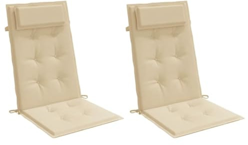 vidaXL Hochlehner-Auflagen 2 STK. Beige Oxford-Gewebe