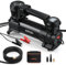 AstroAI Heavy Duty Tyre Inflator 12V Portable Air Compressor, 120PSI Digital Car Tyre Inflator with Alligator Clips, LED Light for Pickup Truck SUV RV for Up to 33 Inch Tyres (DIGITAL SCREEN)