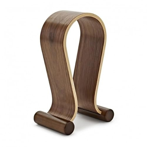 AVCOM Deluxe Headphone Stand, Walnut Wood, Universal Headphone Stand | Curved design supports headband naturally, real-wood build, no assembly required