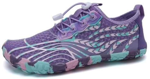 WateLves Water Shoes Men Women Barefoot Quick-Dry Aqua Sock Outdoor Athletic Sport Shoes Kayaking Boating Hiking Surfing(Purple,40)