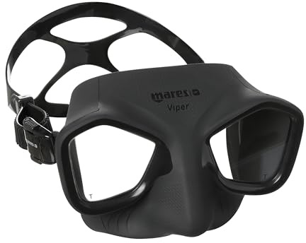 Mares Viper - Maschera Apnea Volume Minimo, Gonna Anatomica Silicone Anti-Appannamento, Pesca Subacquea