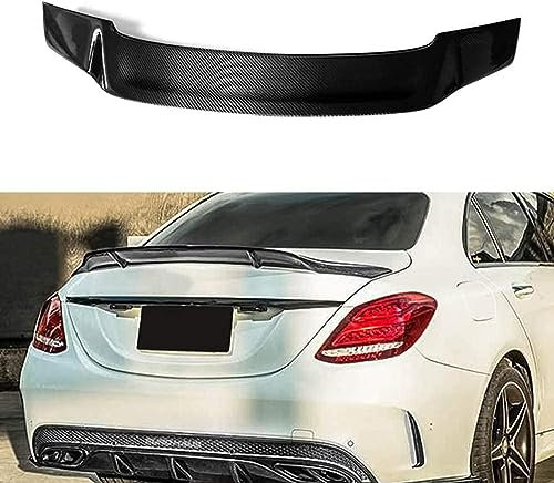 OKIIO Kohlefaser Auto Heckspoiler Spoiler für Mercedes Benz W205 C Klasse 2015-2021,Spoilerlippe für Auto Tuning,Auto Kofferraumspoiler Heckflügel Auto Änderung Zubehör