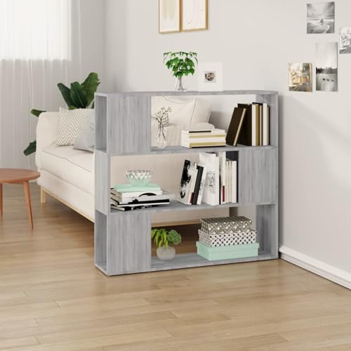 Camerina Estantería/Divisor de Espacios estantería Libros estanteria Salon Mueble estanteria divisores estantes Pared Gris Sonoma 100x24x94 cm