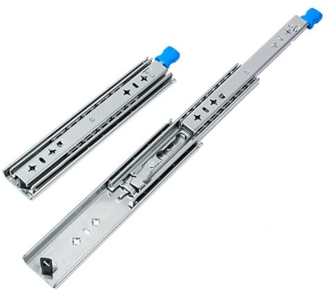 DSKJHI 2 Stück Stahl Schienen für Schweren Schubladen Schubladenführungen Mit Verriegelung, Küchen Schubladenschienen, Vollauszüge, Seitliche Montage (Größe : 550mm/22)