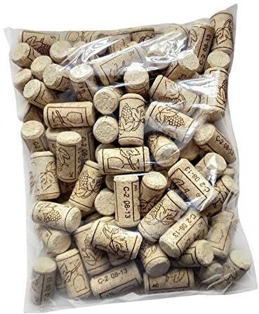 Duiaynke 100x Mini Weinflaschenverschluss, Verschlussstopfen Korkstopfen Korken Schrumpfverschlüsse Flaschenverschlüsse Holz Weinstopfen für Weingläser Bierflasche