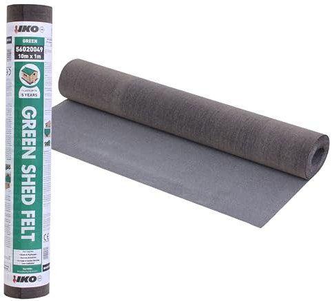 Standard Grade Shed Roof Felt Dark Green Mineral 32.8 x 3.2 ft (10m x 1m) - Durable, Long-Lasting Heavy-Duty Roofing Felt, Weatherproof Roof Covering for Summerhouses, Sheds, Kennels