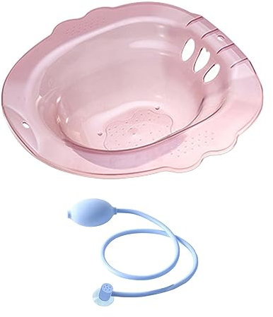 FashionCha Siège de Toilette Sitz Bain Femmes Bidet Bain de Hanche avec Trous de Drainage Large Zone D'assise Antidérapant Portable Qui Ne Peut Pas S', Rouge