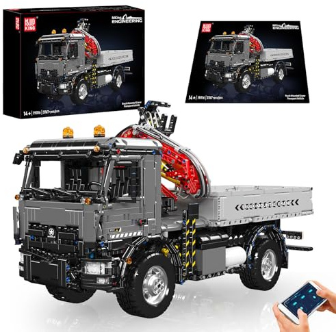 Mould King 19016 Technik Mobiler Kran LKW Modell, 3767 Teile APP Fernbedienung elektrisch Projekt Wagen Technologie RC Truck ferngesteuert Klemmbausteine Bausatz