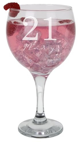 Always Looking Good 21th Birthday Gin Glass with Name – Personalised Engraved Gift for Men & Women – 645ml Glass – Gin Lover Present – Custom Glassware – Birthday Gift Idea