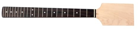 BIUDECO Ahornhals Gitarren Ersatzteil mit 22 Bünden und Punktinlays Einstellbarer Trussrod Paddlekopfplatte für Selbstgemacht Gitarrenliebhaber