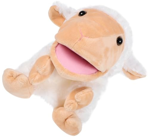 FOYTOKI Handspielpuppe Schaf-plüsch Spielzeug Für Junge Mädchen Zum Erzählen Von Geschichten Ausgestopftes Plüschtier Tierpuppe Für Interaktives Spielen