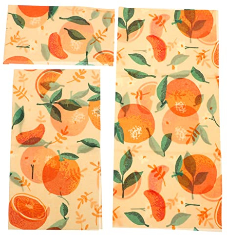 Zerodeko 3 Sheets Beeswax Food Wraps Beeswax Preservation Cloth for Food Preservation