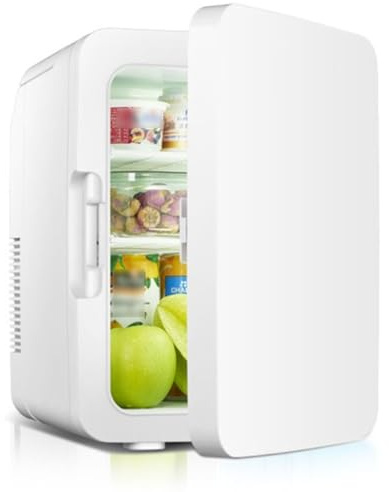 10L Mini Fridge Freezer For Bedroom Under Counter Fridge Table Top Refrigerator Portable Compact Personal Refrigerator Food Heater Beverage Cooler Ideal For Bedroom And Small Office Space AC+DC Power(