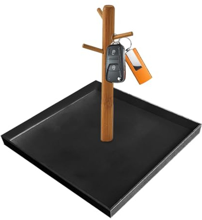Betjänningsbricka i bambu: organisatörsbricka, nyckelhylla i 3 nivåer | Multi-level Catchall för parfym och telefontillbehör, perfekt för sovrum eller passion