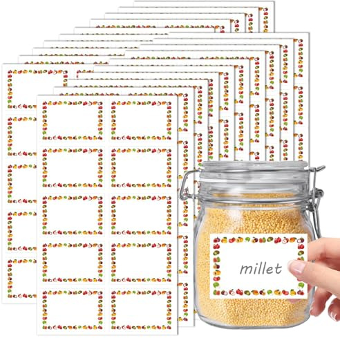200 Stück Etiketten Selbstklebend Marmelade, 60x40mm Etiketten Marmeladengläser, Klebeetiketten zum Beschriften, Aufkleber Marmeladengläser für Gläser, Marmelade, Flaschen, Tüten (200)