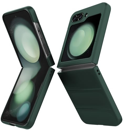 BonYonka Funda para Samsung Galaxy Z Flip 5, Case de PC Resistente a Golpes y Arañazos, Funda Integral con Protección para La Cámara, Verde