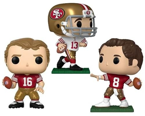 Funko NFL San Francisco 49ers Legends Collection, set di 3 figure pop in vinile, giocatori di calcio in classiche uniformi rosse e oro, oggetti sportivi da collezione