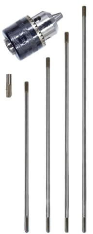 RichVibe Prolunga per trapano per set di aste di collegamento, con codolo esagonale da 8 mm e testa M10, lunghezza 300-600 mm, utensili con punta in carburo in lega, 3 pezzi