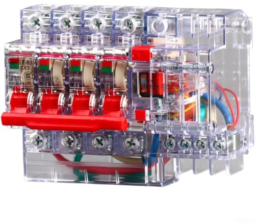 DZ47LE 4-poligt läckströmsskydd transparent design för bostäder kommersiella elinstallationer 6A till 63A reseområde (6A)