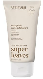 ATTITUDE Nursing Balm Bar, Safe for Nursing, Plant and Mineral-Based Ingredients, Vegan and Cruelty-free Maternity Products, Argan, 5 Fl Oz