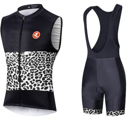 UGLY FROG Rennrad Herren Radtrikot Set Fahrrad Ärmellos Jersey Set Schnelltrocknend Atmungsaktives Shirt + 3D Cushion Shorts Gepolsterte Bib Hose Cycling Vest Sets DEHerrenT17
