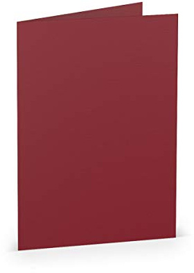 PAPERADO 50 Faltkarten DIN B6 - Rosso gerippt Dunkel-Rot - 220 g/m² - 12 x 16,9 cm - Blanko Doppelkarten Klappkarten Basteln Einladungskarten