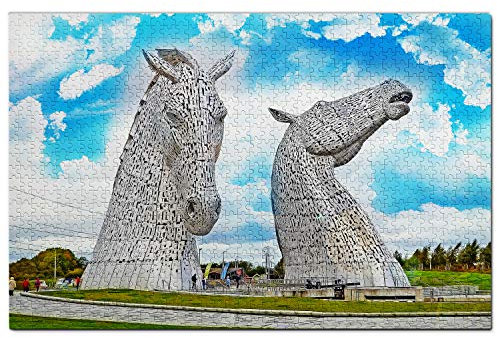 Uk Jigsaw Puzzle 1000 Piece Uk England The Kelpies Falkirk Puzzle Game Artwork Travel Souvenir Wooden