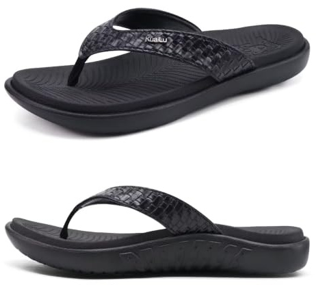 KuaiLu Womens Flip Flops Ladies Yoga Mat Comfortable Walking Thong Sandals With Plantar Fasciitis Arch Support Slip On Indoor Outdoor For Summer