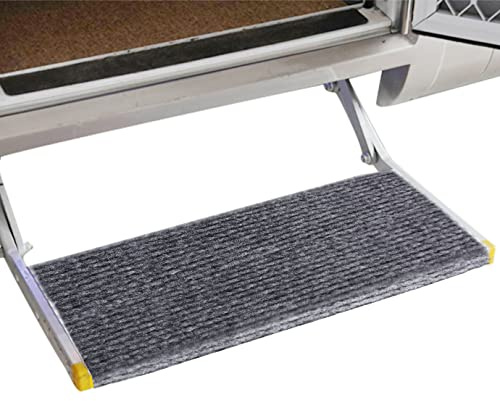 QUACOWW Wohnmobil Trittstufen Fußmatte - rutschfeste Wohnwagen Matte Premium Teppich Zubehör Individuell Passend Camping Matte (Grau)