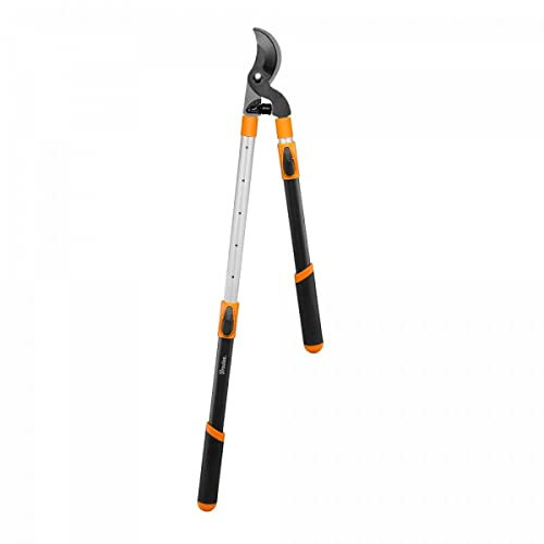 R.G. Astschere Bypass Baumschere Teleskop 66-100cm Hand Astschneider Strauchschere, Schwarz/Orange/Silber