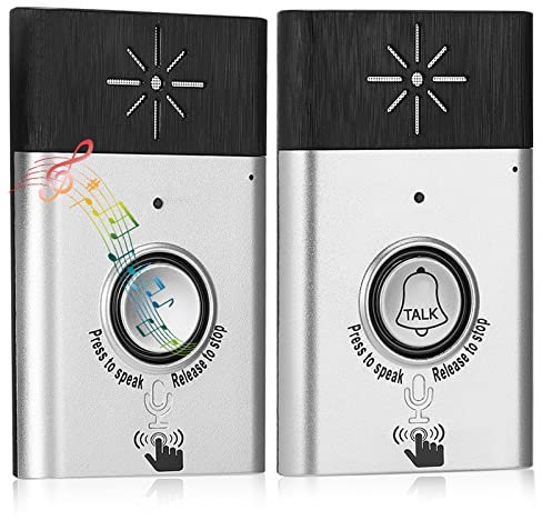 Timbre con Intercomunicador de Voz, Sistema de Intercomunicador de Puerta de 2 Vías Inalámbrico Inteligente, Sistema de Control de Acceso, Seguridad en el Hogar, Altavoz Ajustable Claro, Intercomunica