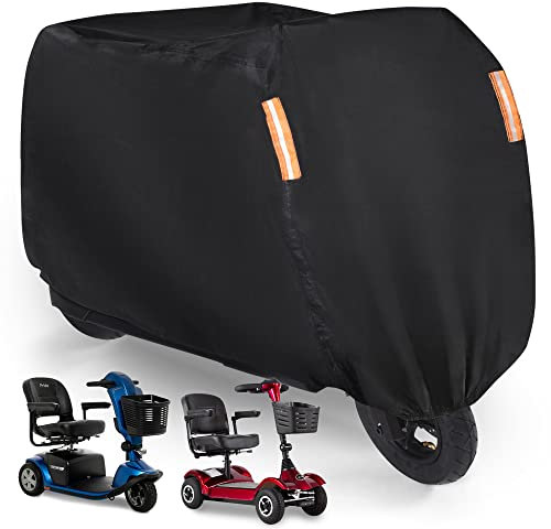 MICTUNING Mobility Scooter Rain Cover,Waterproof 300D Oxford Fabric Wheelchair Rain Cover All-Weather Outdoor Protection with Storage Bag Protect from Rain Dust Snow Sun