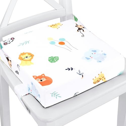 Kindersitzerhöhung Sitzerhöhung Stuhl Kind 32x32x8 cm - Sitzkissen Kinder Booster Seat Stuhlerhöhung Kissen für Kleinkind beim Esstisch Stuhlkissen und Babysitz Safari