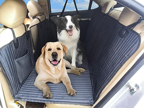 YMETECH Rücksitzverlängerung für Hunde, Hundeautositzbezug, Rücksitzbrücke Lückenfüller, Nicht aufblasbares Auto Camping Matratze Bett, Hundehängematte für LKW SUV (Schwarz)
