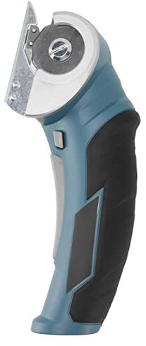 Focket Schnurlose elektrische Schere, 2000mAh Mini Cutter Rotationsschneider für Stoff, leistungsstarker Teppich und Kartonschneider, elektrischer Stoffschneider Stoffschere Kartonschnei (EU-Stecker)