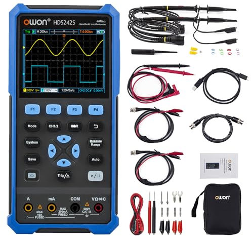 HDS242S OWON Oscilloscope Dual Channels with 1CH Signal Source 40MHz Bandwidth Portable 3 in 1 Multiple Functions Oscilloscope + Multimeter+ Signal Source