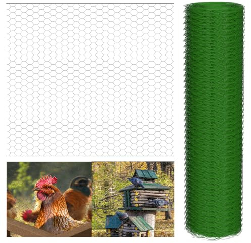 Maschendraht-Geflecht, Drahtgitter, Wühlmausgitter, Volierendraht für Hasen, Meerschweinchen oder Hühner, Maschendraht, Maschenweite 25mm, 25m Länge x 50cm Höhe