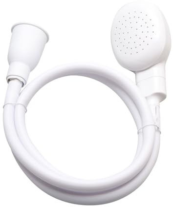 Tabanzhe Cabezal de ducha para lavabo, grifo único, color blanco, para lavar/aparador de pelo de mascotas, mezclador a presión, apto para manguera redonda, no universal (cabezal de ducha individual)