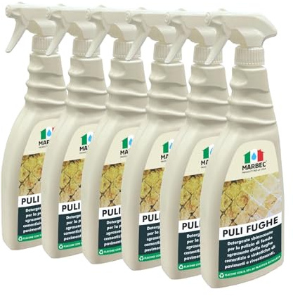 MARBEC Puli fughe 750PZx6Pz | Detergente sgrassante per fughe, sbianca e rimuove sporco ostinato da gres e ceramica