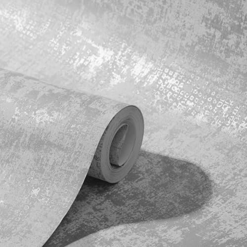 Camiraft Betonoptik Tapete Silber Putz Beton Architekt Vliestapete Grau Vlies moderne Design Optik Tapete Struktur Premium Industrial stucco vliestapete