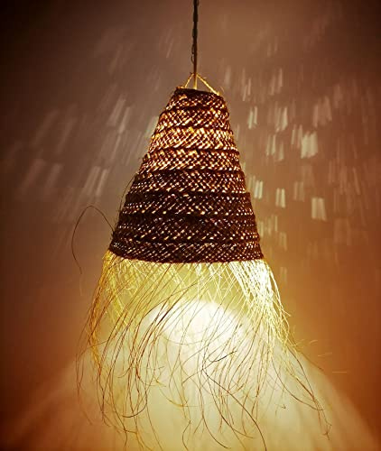 Generico MU2403211005 Lustre en paille naturelle Suspension Maroc à la main Decor 2403211005
