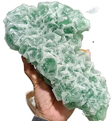 BIANMTSW Sucre granulé Naturel Fluorite Cristal minerai spécimen de Quartz décoration de Bureau à Domicile démagnétisation, Spirituel Collections de la Maison (Size : 200-250g)