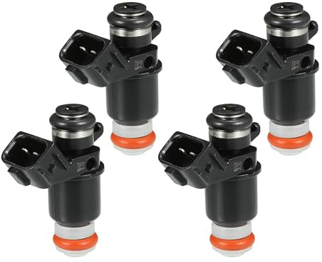 A ABSOPRO Inyector De Combustible No.16450-PLC-003 Boquilla de Inyección de Combustible para Honda Civic 2001-2005 DX LX 1.7L para Honda motor 1.7L D17A6 Negro 4 unidades