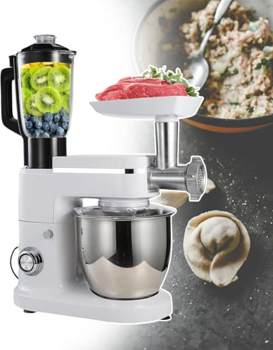 Robot Da Cucina Per Uso Domestico/Commerciale,Frullatore Spremiagrumi,Miscelatore Da Cucina 3 In 1,Corpo Con Bordi In Metallo Abs,Grande Capacità Per Soddisfare Vari Scenari,White