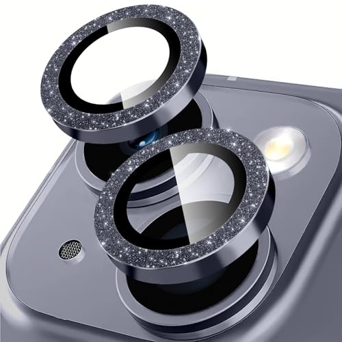 Oelrstfe Kamera Schutz für iPhone 13/13 mini Kameraschutz,Kratzfest 9H Härte HD Linsenschutz Schutzfolie,Kamera Displayschutz Schutzglas Ultra-Transparent Glitzer Linse Displayschutzfolie,Schwarz