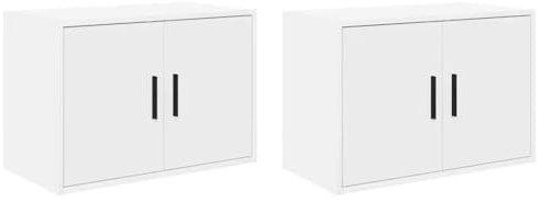 vidaXL Pensili per Garage 2 pz Bianco in Legno Multistrato