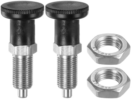 QUARKZMAN Pulsante Sfera Molla Naso Sfera M10x1 Filettatura 5mm Dia 2pz | Perno Acciaio Inossidabile, Pomello Ritorno Plunger Indice Retrattile, Non Bloccante, per Attrezzature Industriali
